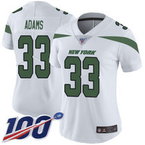 Women's Nike New York Jets #33 Jamal Adams 100th Season White New Vapor Untouchable Limited Authentic Stitched NFL Jersey