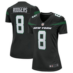 Women's Nike New York Jets #8 Aaron Rodgers Black Vapor Untouchable Authentic Stitched NFL Jersey
