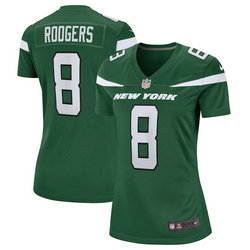 Women's Nike New York Jets #8 Aaron Rodgers Green Vapor Untouchable Authentic Stitched NFL Jersey