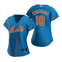 Women's Nike New York Mets #18 Darryl Strawberry Blue Game Authentic Stitched MLB Jersey