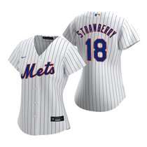 Women's Nike New York Mets #18 Darryl Strawberry White Game Authentic Stitched MLB Jersey