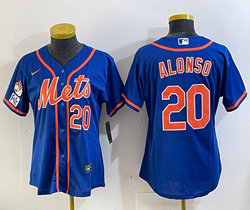Women's Nike New York Mets #20 Pete Alonso Royal Fashion Authentic Stitched MLB Jersey