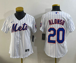 Women's Nike New York Mets #20 Pete Alonso White Game Authentic Stitched MLB Jersey