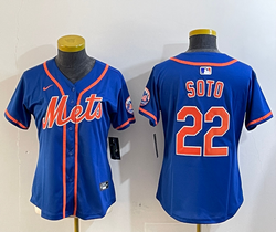 Women's Nike New York Mets #22 Juan Soto Royal Authentic Stitched MLB Jersey