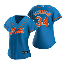 Women's Nike New York Mets #34 Noah Syndergaard Royal Game Authentic Stitched MLB Jersey