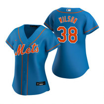 Women's Nike New York Mets #38 Justin Wilson Royal Game Authentic Stitched MLB Jersey