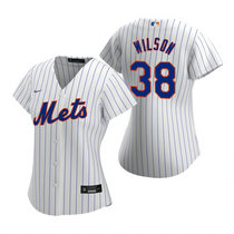 Women's Nike New York Mets #38 Justin Wilson White Game Authentic Stitched MLB Jersey