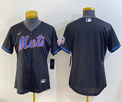 Women's Nike New York Mets Blank Black Authentic Stitched MLB Jersey