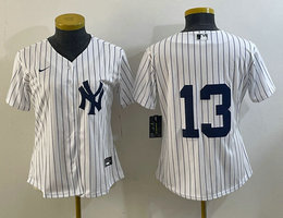 Women's Nike New York Yankees #13 Jazz Chisholm Jr. White Authentic Stitched MLB Jersey