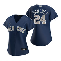 Women's Nike New York Yankees #24 Gary Sanchez Blue Game Authentic Stitched MLB Jersey