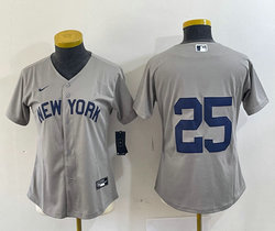 Women's Nike New York Yankees #25 Mark Teixeira Grey 2021 Field of Dreams Authentic Stitched MLB Jersey