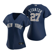Women's Nike New York Yankees #27 Giancarlo Stanton Navy Game Authentic Stitched MLB Jersey