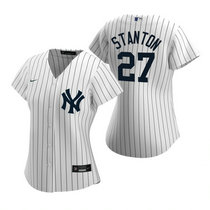 Women's Nike New York Yankees #27 Giancarlo Stanton White Game Authentic Stitched MLB Jersey