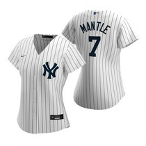 Women's Nike New York Yankees #7 Mickey Mantle White Game Authentic Stitched MLB Jersey