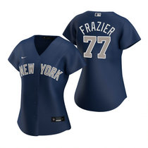 Women's Nike New York Yankees #77 Clint Frazier Navy Game Authentic Stitched MLB Jersey