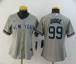 Women's Nike New York Yankees #99 Aaron Judge Grey Game Authentic Stitched MLB Jersey