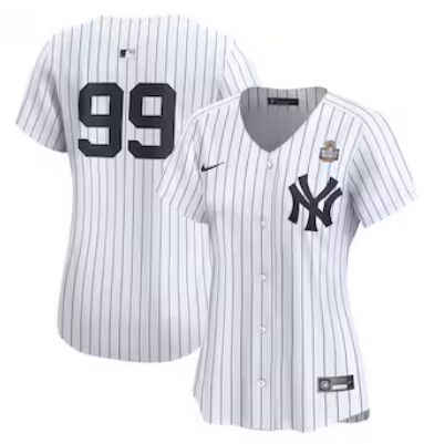 Women's Nike New York Yankees #99 Aaron Judge White no name 2024 World Series Baseball Jersey