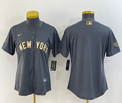 Women's Nike New York Yankees Blank Charcoal 2022 All Star Authentic Stitched MLB Jersey