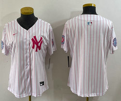 Women's Nike New York Yankees Blank White Red Stripe Joint Stitched MLB Jersey