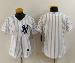 Women's Nike New York Yankees Blank White Stripe Authentic Stitched MLB Jersey