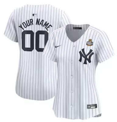 Women's Nike New York Yankees Custom White 2024 World Series Baseball Jersey