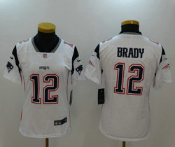 Women's Nike New England Patriots #12 Tom Brady White Vapor Untouchable Stitched NFL Jersey