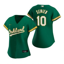 Women's Nike Oakland Athletics #10 Marcus Semien Green Game Authentic Stitched MLB Jerseys