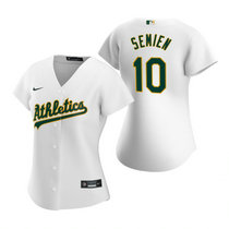 Women's Nike Oakland Athletics #10 Marcus Semien White Game Authentic Stitched MLB Jerseys