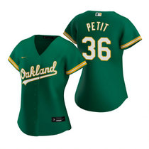 Women's Nike Oakland Athletics #36 Yusmeiro Petit Green Game Authentic Stitched MLB Jersey