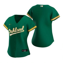 Women's Nike Oakland Athletics Blank Green Game Authentic Stitched MLB Jersey