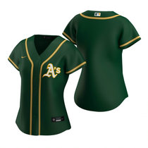 Women's Nike Oakland Athletics Blank Green Game Authentic Stitched MLB Jerseys