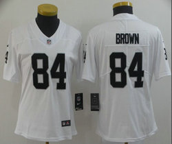 Women's Nike Oakland Raiders #84 Antonio Brown White Vapor Untouchable Limited Authentic Stitched NFL Jersey