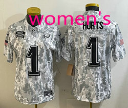 Women's Nike Philadelphia Eagles #1 Jalen Hurts 2024 Salute to Service NFL Jersey