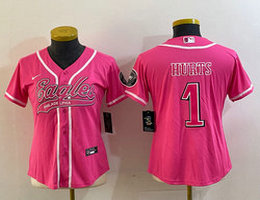 Women's Nike Philadelphia Eagles #1 Jalen Hurts Pink Joint Stitched baseball jersey