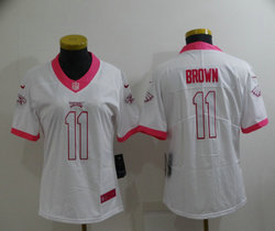 Women's Nike Philadelphia Eagles #11 A. J. Brown White Rush Fashion Authentic stitched NFL jersey
