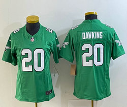 Women's Nike Philadelphia Eagles #20 Brian Dawkins Green Throwback 2023 F.U.S.E. Authentic stitched NFL jersey