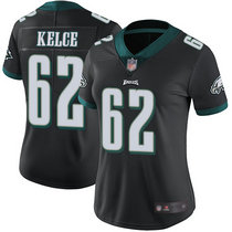 Women's Nike Philadelphia Eagles #62 Jason Kelce Black Vapor Untouchable Authentic Stitched NFL Jersey