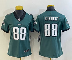 Women's Nike Philadelphia Eagles #88 Dallas Goedert Green Authentic stitched NFL jersey