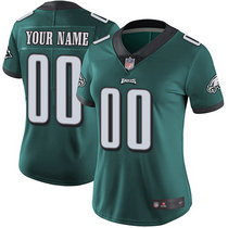 Women's Nike Philadelphia Eagles Customized Green Limited Vapor Untouchable Authentic Stitched NFL Jerseys