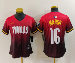 Women's Nike Philadelphia Phillies #16 Brandon Marsh 2024 Red City Blue Authentic Stitched MLB Jersey
