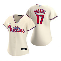 Women's Nike Philadelphia Phillies #17 Rhys Hoskins Cream Game Authentic Stitched MLB Jersey