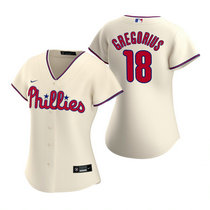 Women's Nike Philadelphia Phillies #18 Didi Gregorius Cream Game Authentic Stitched MLB Jersey