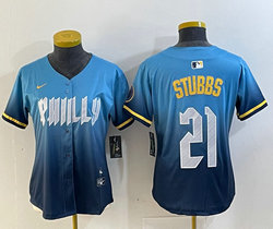 Women's Nike Philadelphia Phillies #21 Garrett Stubbs 2024 City Blue Authentic Stitched MLB Jersey