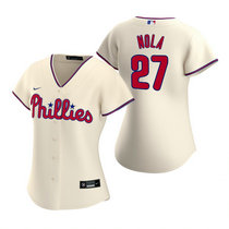Women's Nike Philadelphia Phillies #27 Aaron Nola Cream Game Authentic Stitched MLB Jersey