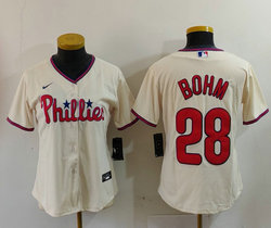 Women's Nike Philadelphia Phillies #28 Alec Bohm Cream Authentic Stitched MLB Jersey