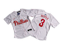 Women's Nike Philadelphia Phillies #3 Bryce Harper White (Red Strip) Limited MLB Jersey