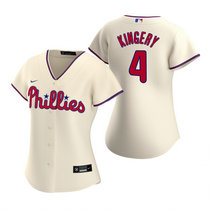 Women's Nike Philadelphia Phillies #4 Scott Kingery Cream Game Authentic Stitched MLB Jersey