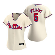 Women's Nike Philadelphia Phillies #5 Nick Williams Cream Game Authentic Stitched MLB Jersey