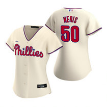 Women's Nike Philadelphia Phillies #50 Hector Neris Cream Game Authentic Stitched MLB Jersey