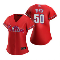 Women's Nike Philadelphia Phillies #50 Hector Neris Red Game Authentic Stitched MLB Jersey